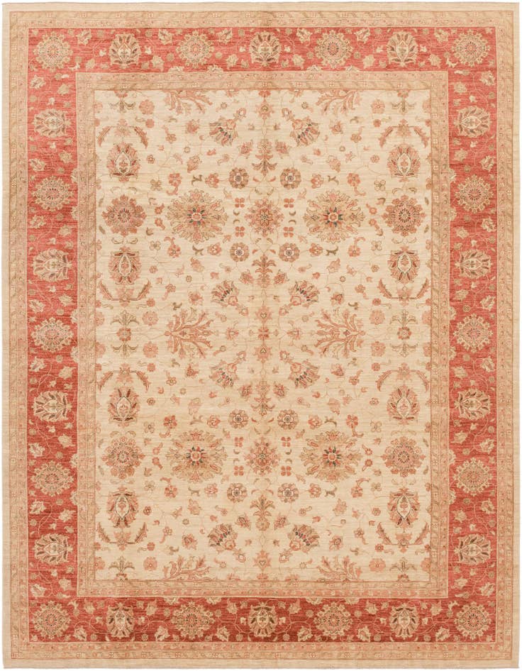 Detail image of 9' 9 x 12' 9 Hand Knotted Peshawar Ziegler Rug