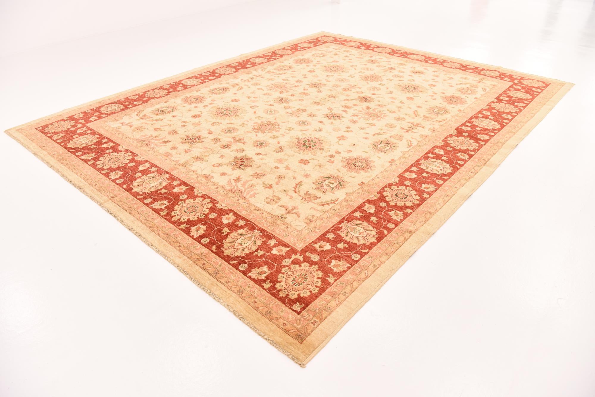 10' 1 x 12' 11 Hand Knotted Peshawar Ziegler Rug