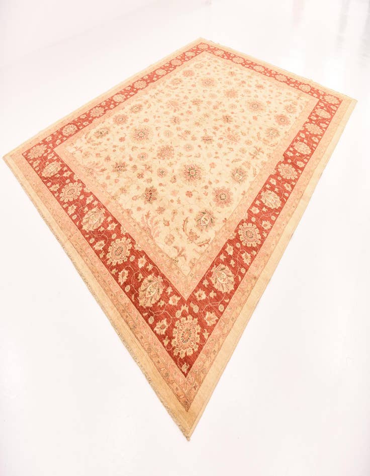 Detail image of 10' 1 x 12' 11  Hand Knotted Peshawar Ziegler Rug