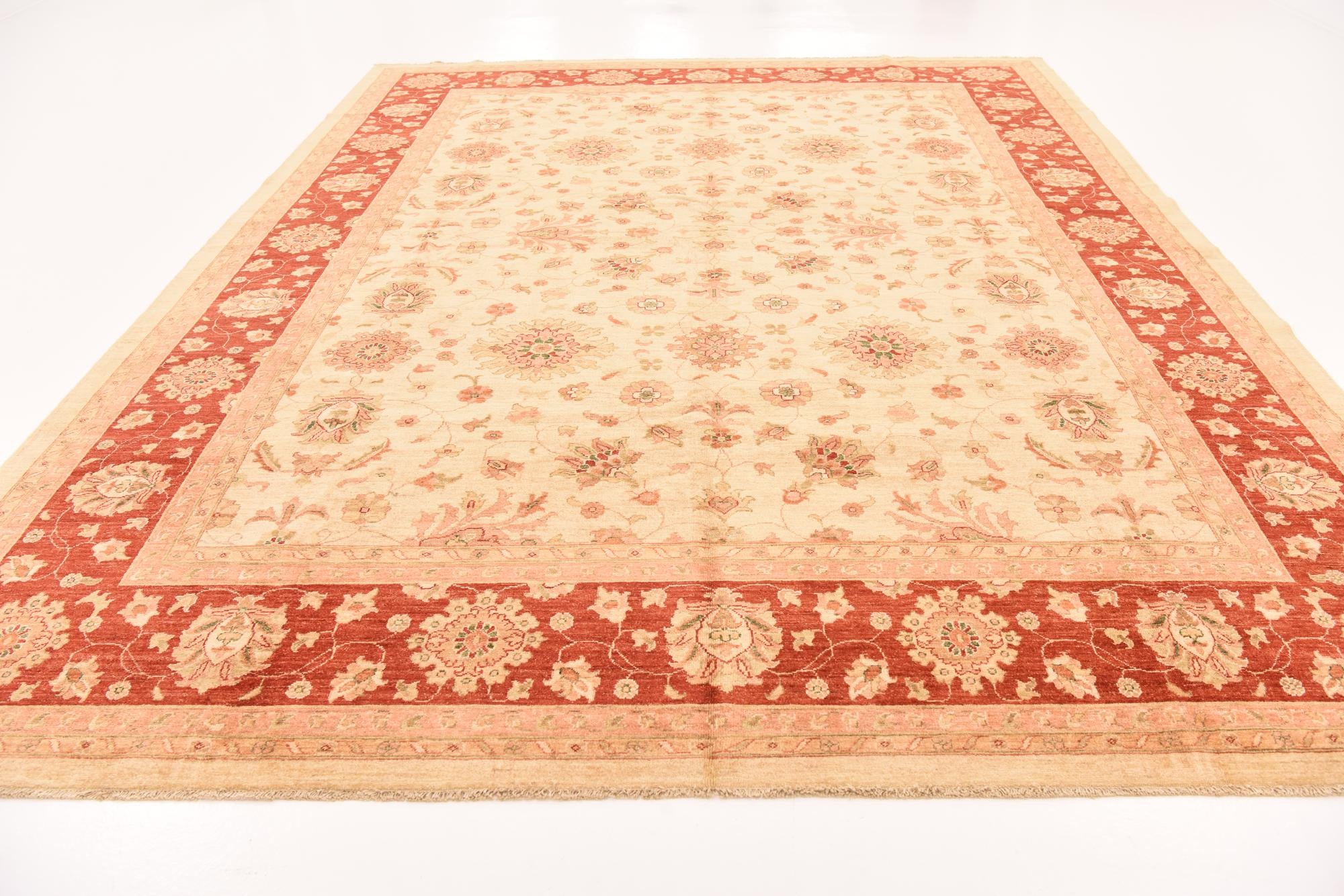 10' 1 x 12' 11 Hand Knotted Peshawar Ziegler Rug
