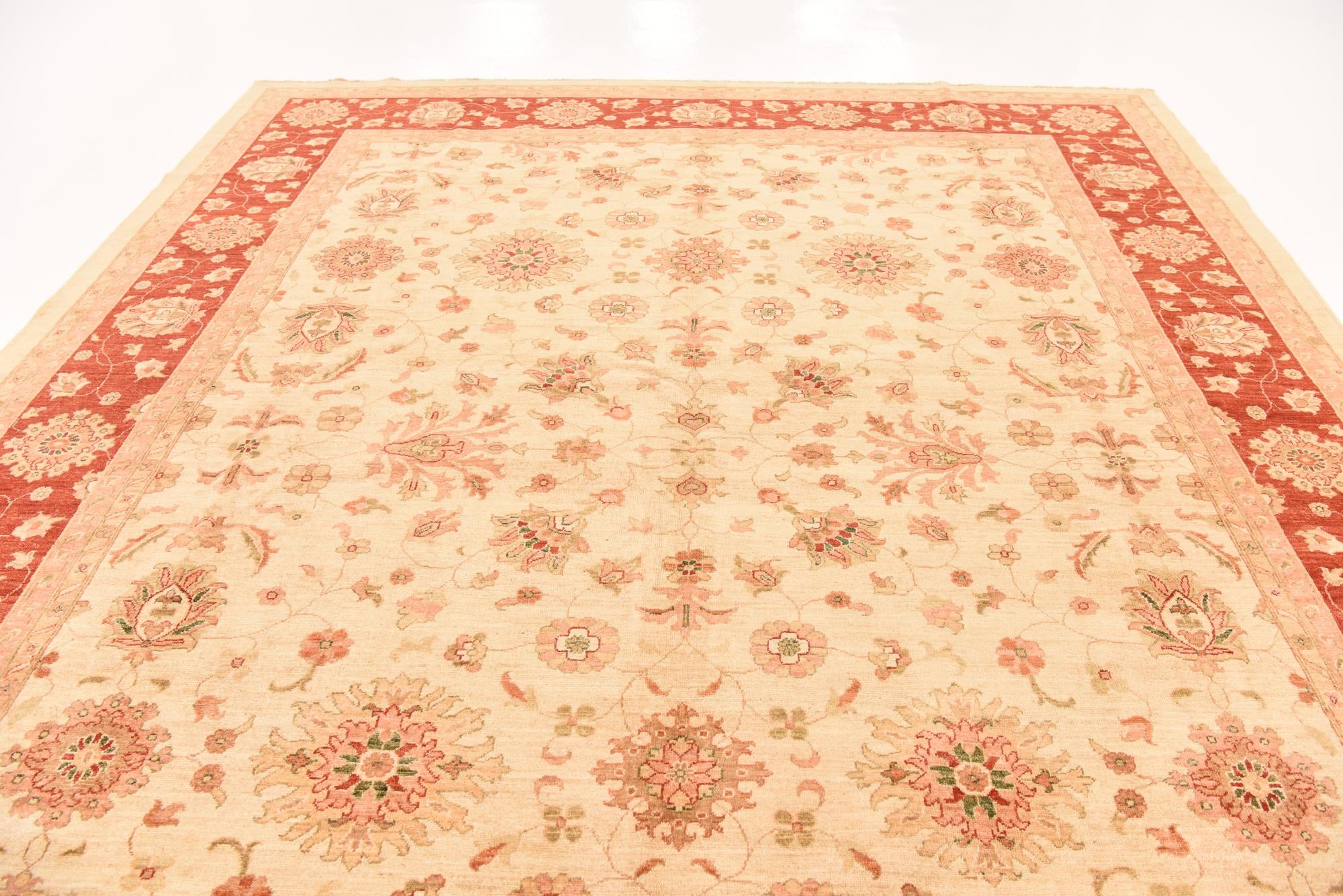 10' 1 x 12' 11 Hand Knotted Peshawar Ziegler Rug