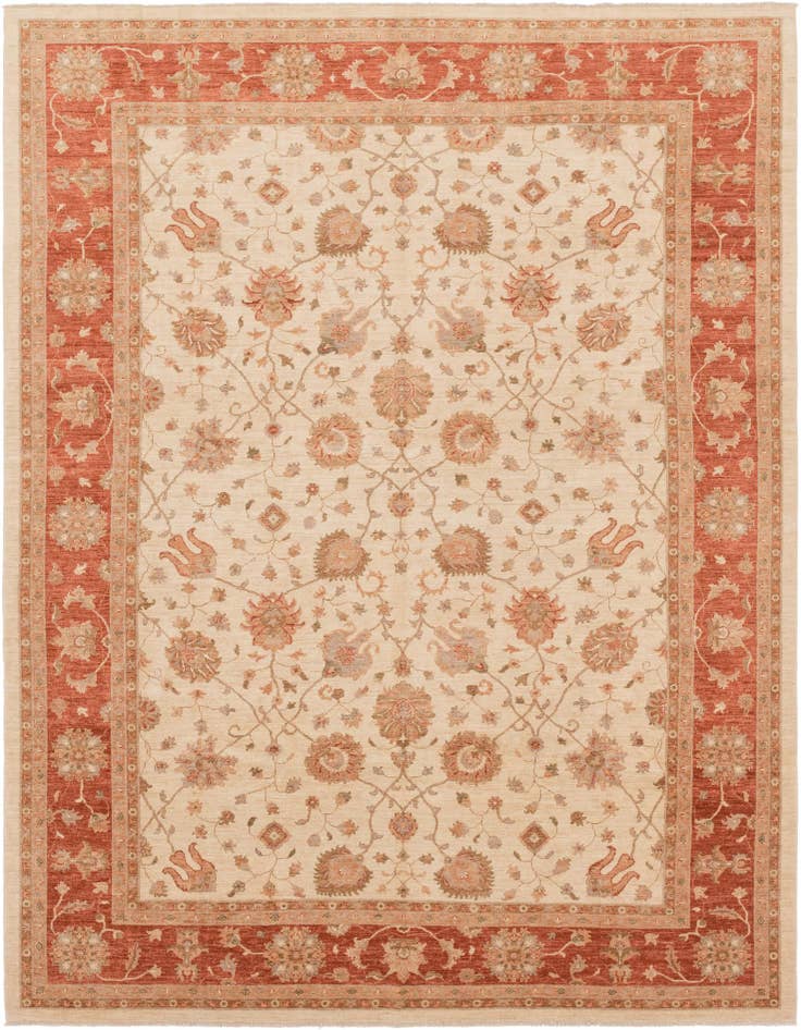 Detail image of 10' x 13' 9 Hand Knotted Peshawar Ziegler Rug
