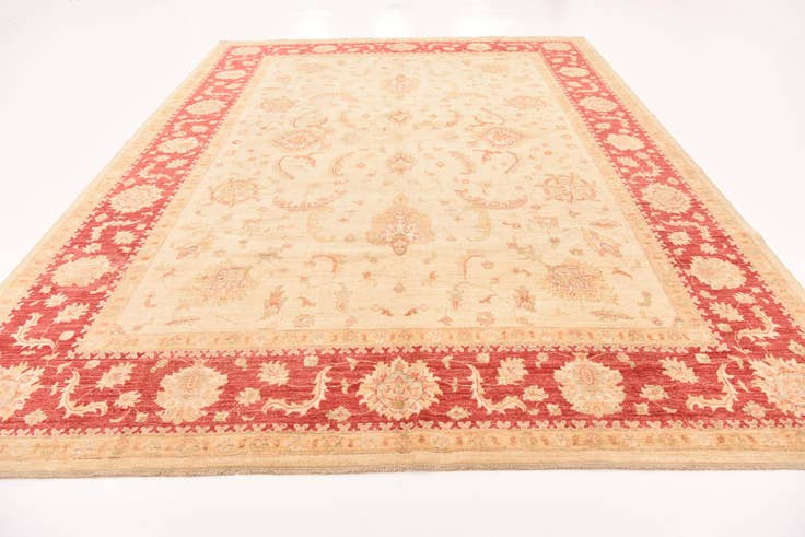 Detail image of 9' 11 x 12' 11 Hand Knotted Peshawar Ziegler Rug