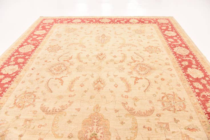 Detail image of 9' 11 x 12' 11 Hand Knotted Peshawar Ziegler Rug