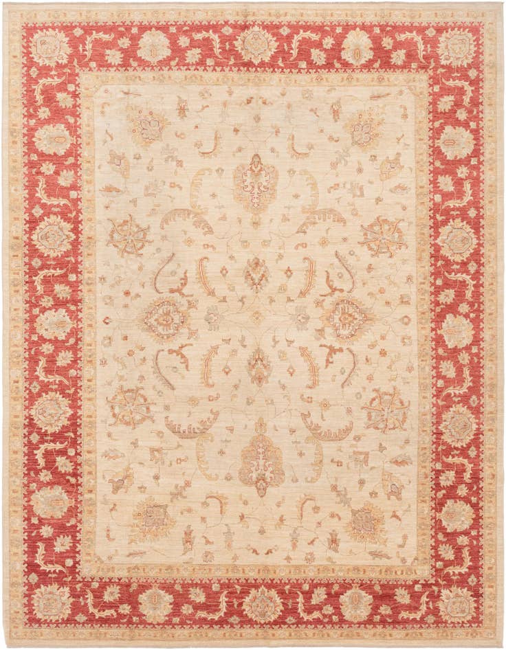 Detail image of 9' 11 x 12' 11 Hand Knotted Peshawar Ziegler Rug