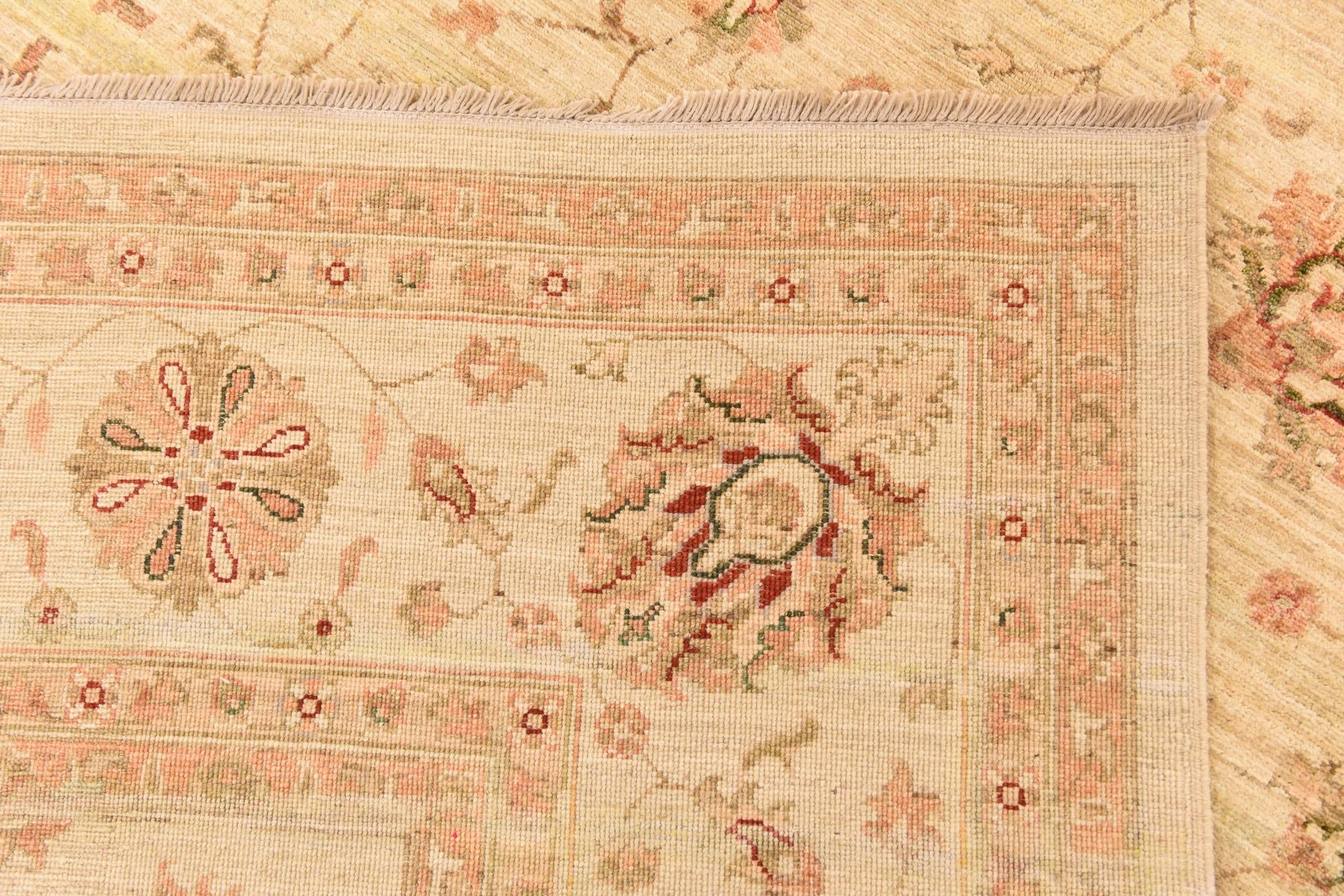 8' 3 x 12' 11 Hand Knotted Peshawar Ziegler Rug