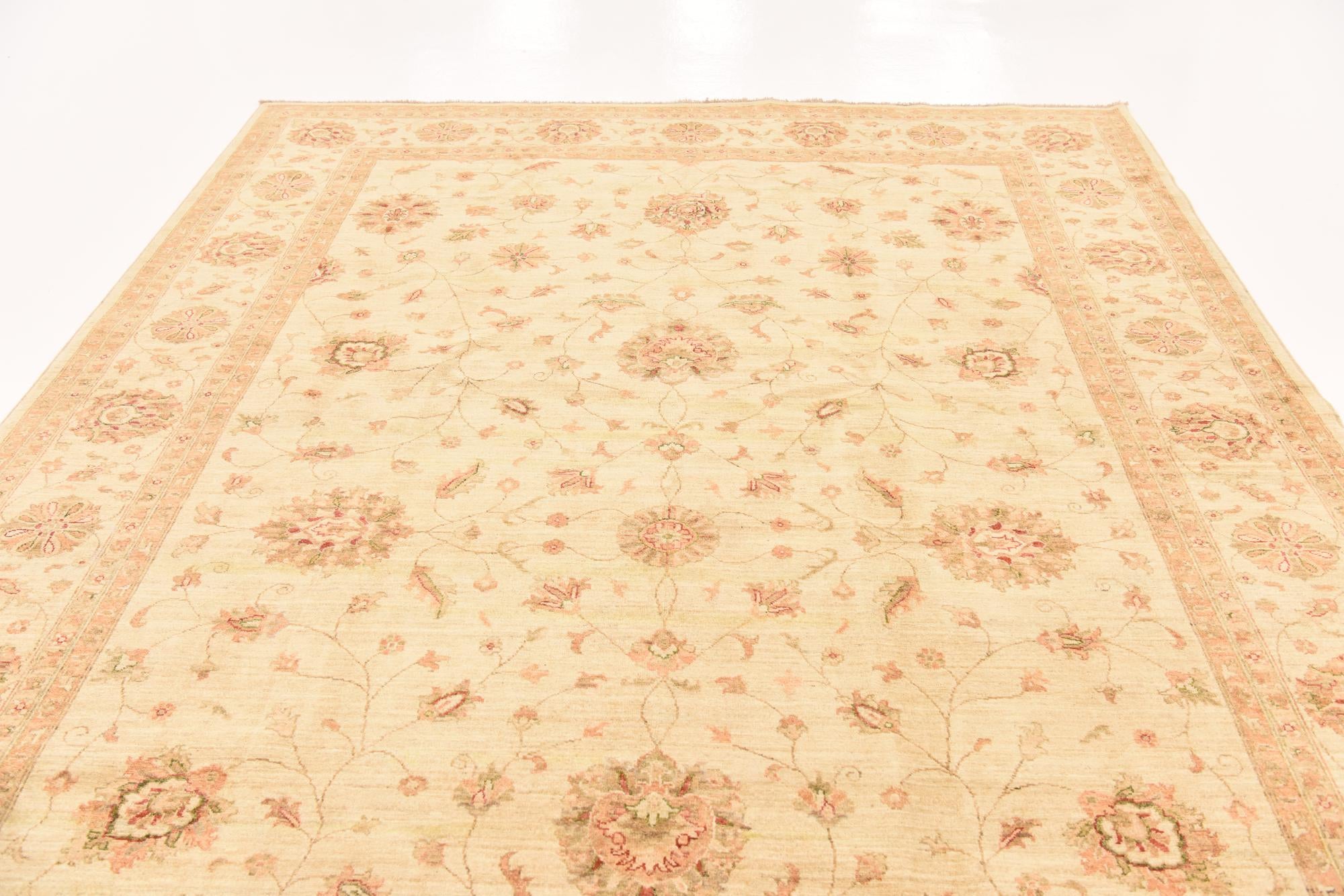 8' 3 x 12' 11 Hand Knotted Peshawar Ziegler Rug
