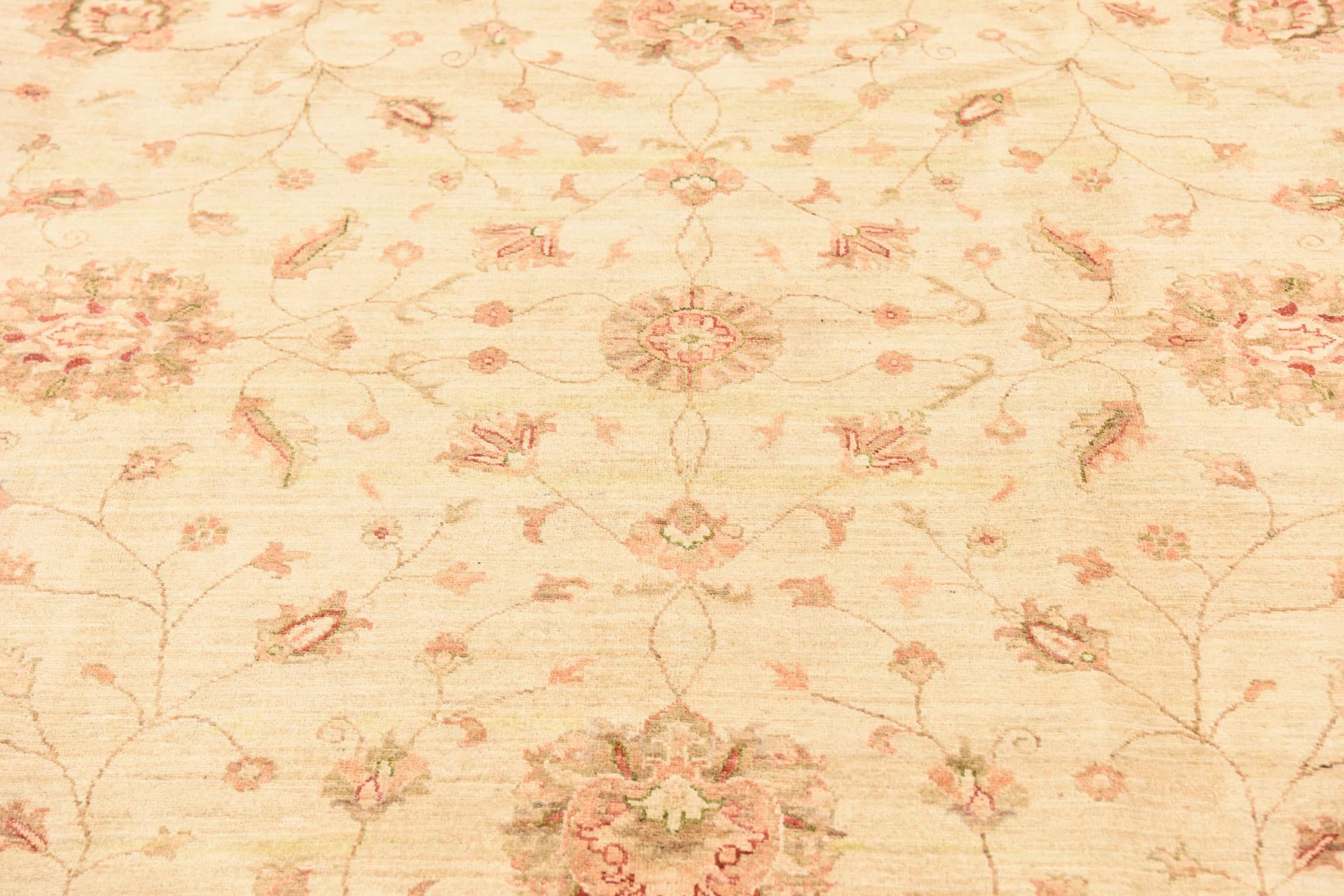 8' 3 x 12' 11 Hand Knotted Peshawar Ziegler Rug