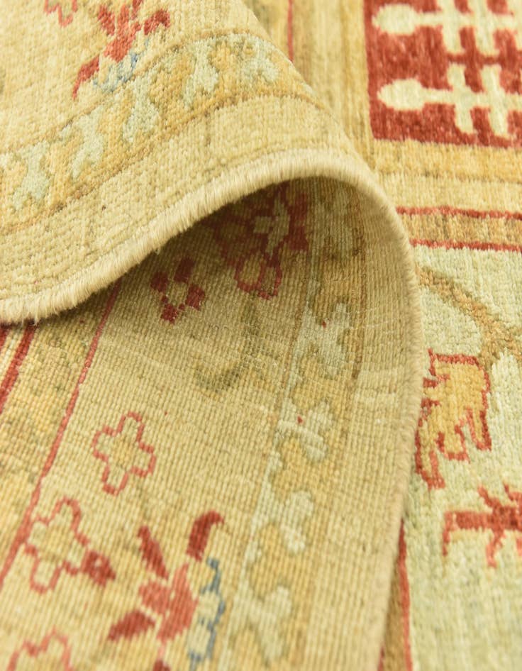 Detail image of 6' 8 x 10'  Hand Knotted Peshawar Ziegler Rug