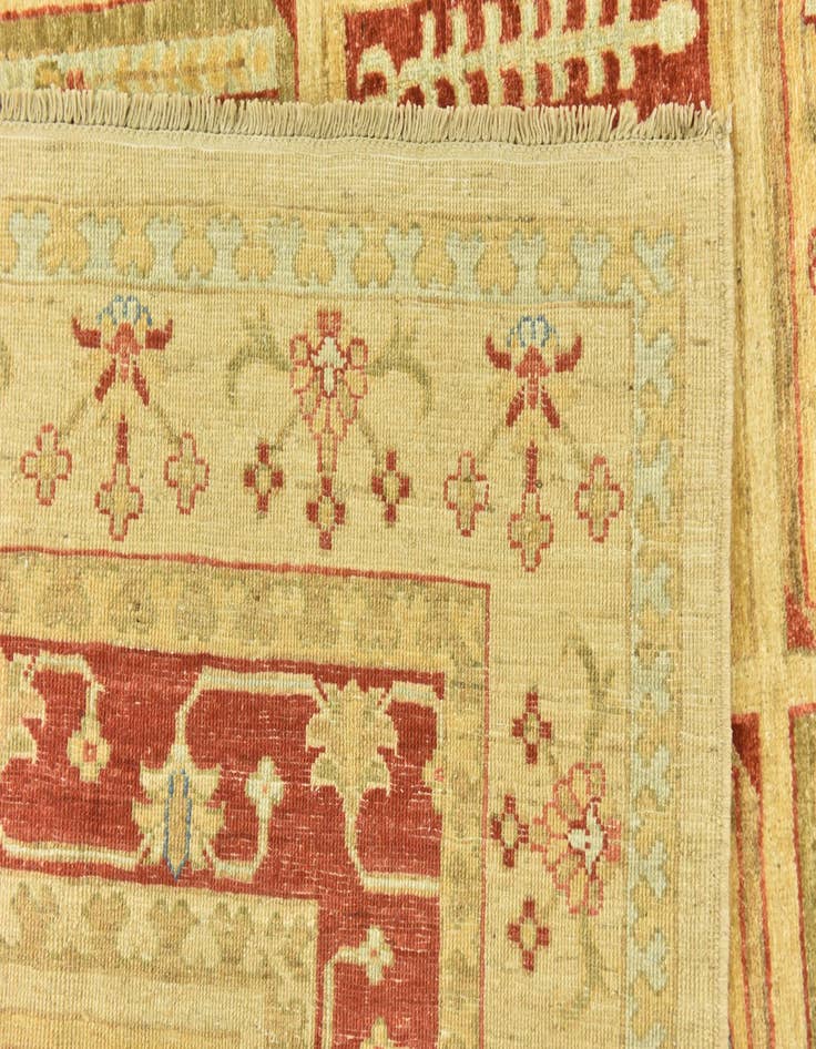 Detail image of 6' 8 x 10'  Hand Knotted Peshawar Ziegler Rug