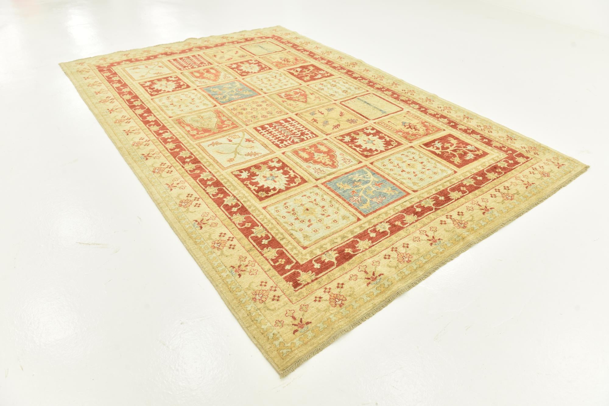 6' 8 x 10' Hand Knotted Peshawar Ziegler Rug