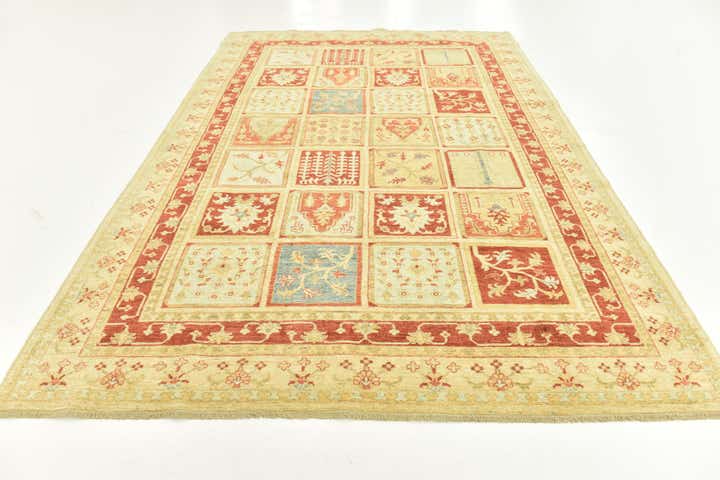 6' 8 x 10' Hand Knotted Peshawar Ziegler Rug