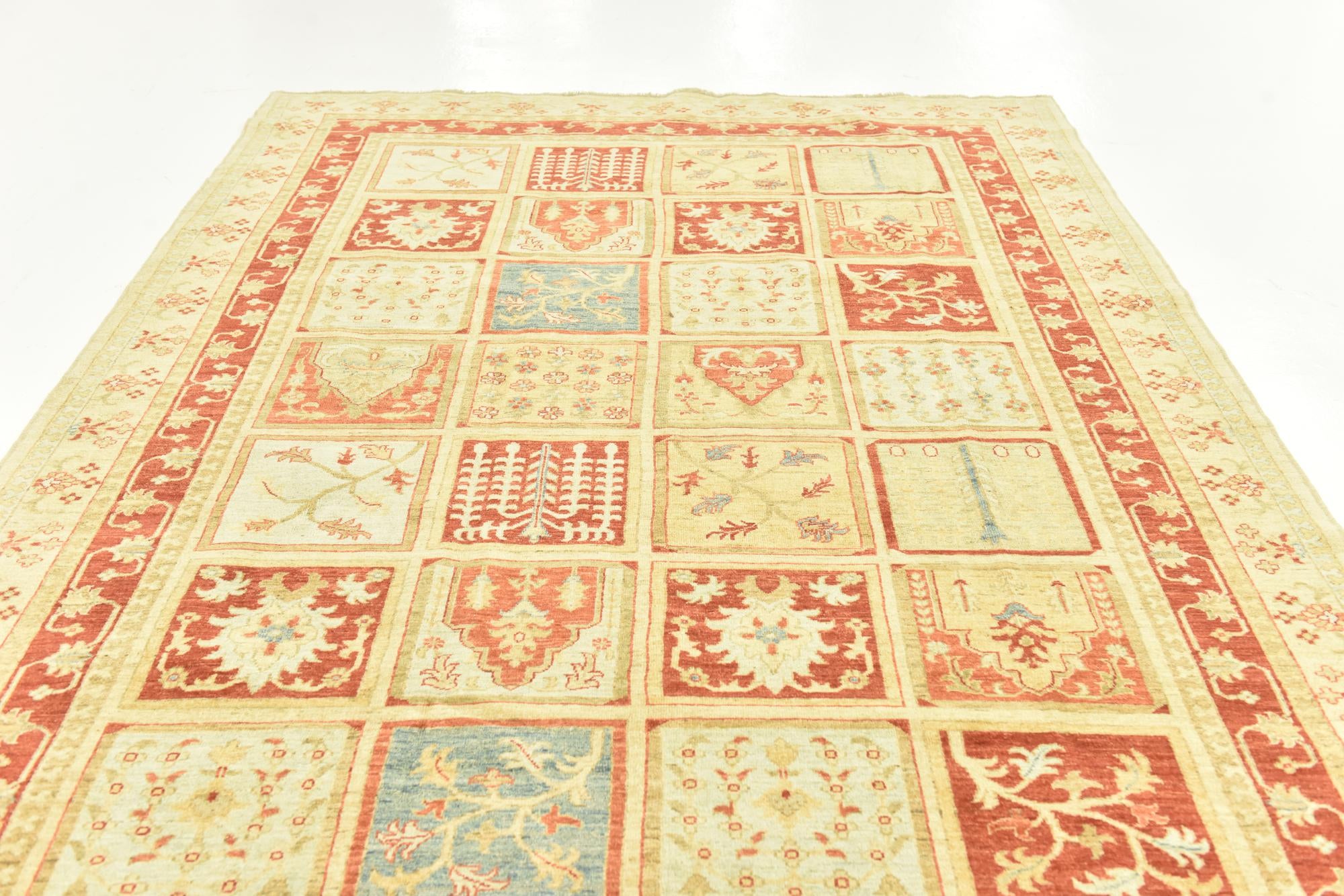 6' 8 x 10' Hand Knotted Peshawar Ziegler Rug
