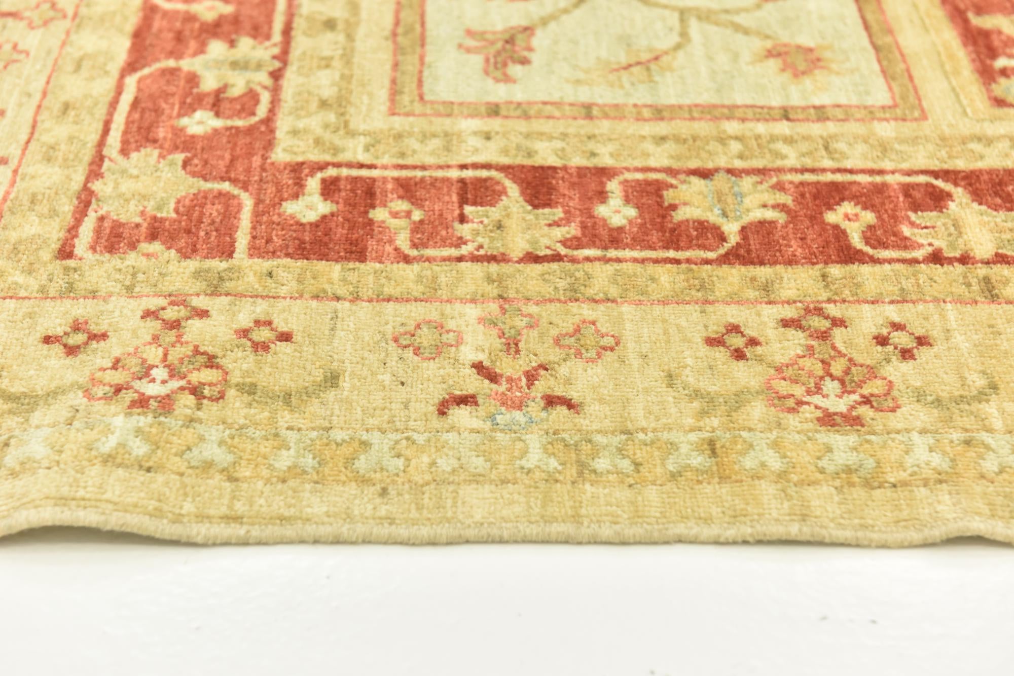 6' 8 x 10' Hand Knotted Peshawar Ziegler Rug