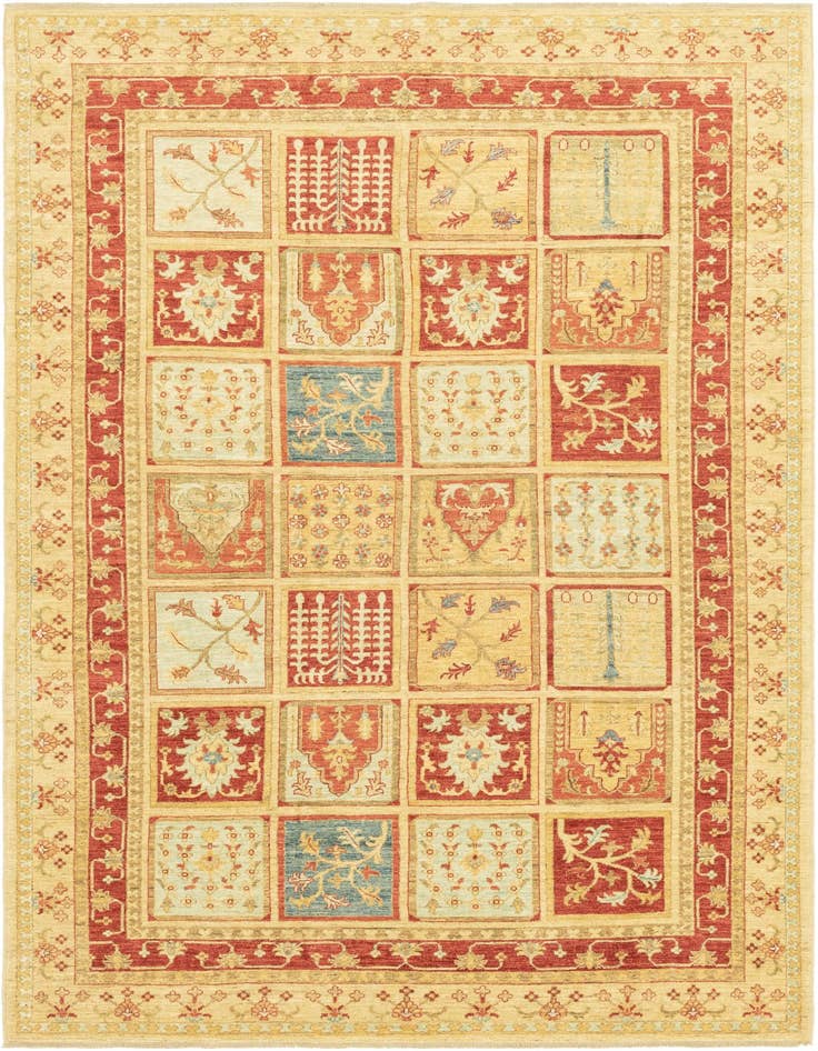 Detail image of 6' 8 x 10' Hand Knotted Peshawar Ziegler Rug