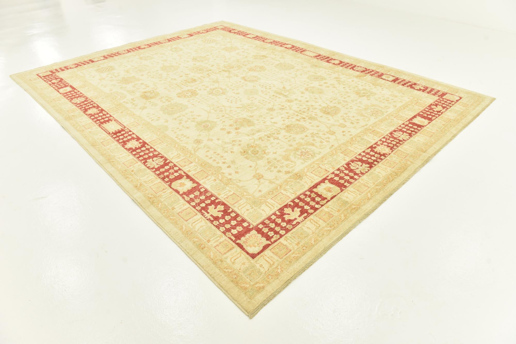 9' 9 x 12' 9 Hand Knotted Peshawar Ziegler Rug