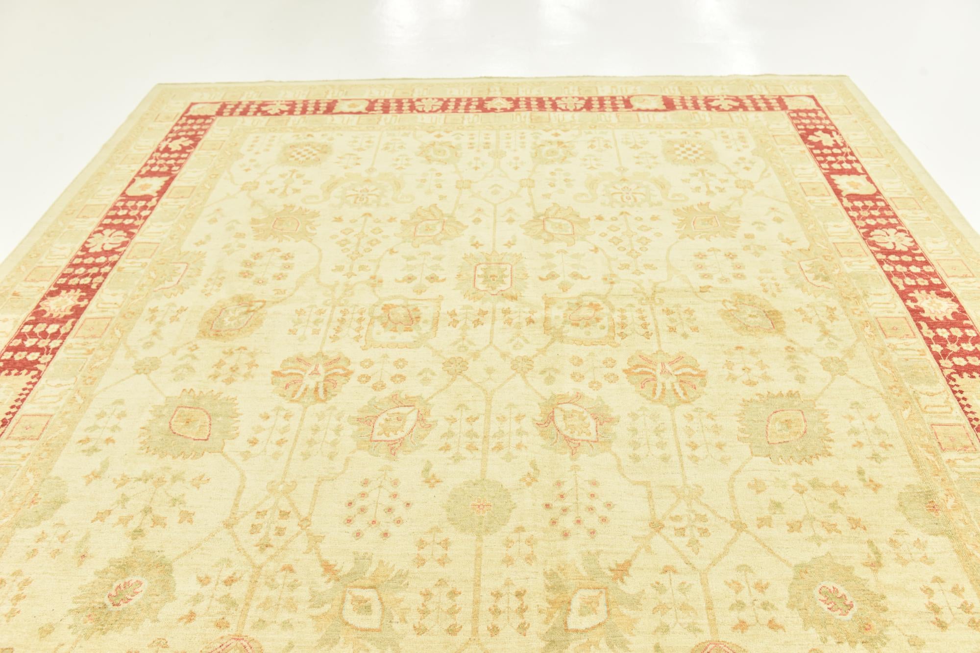 9' 9 x 12' 9 Hand Knotted Peshawar Ziegler Rug