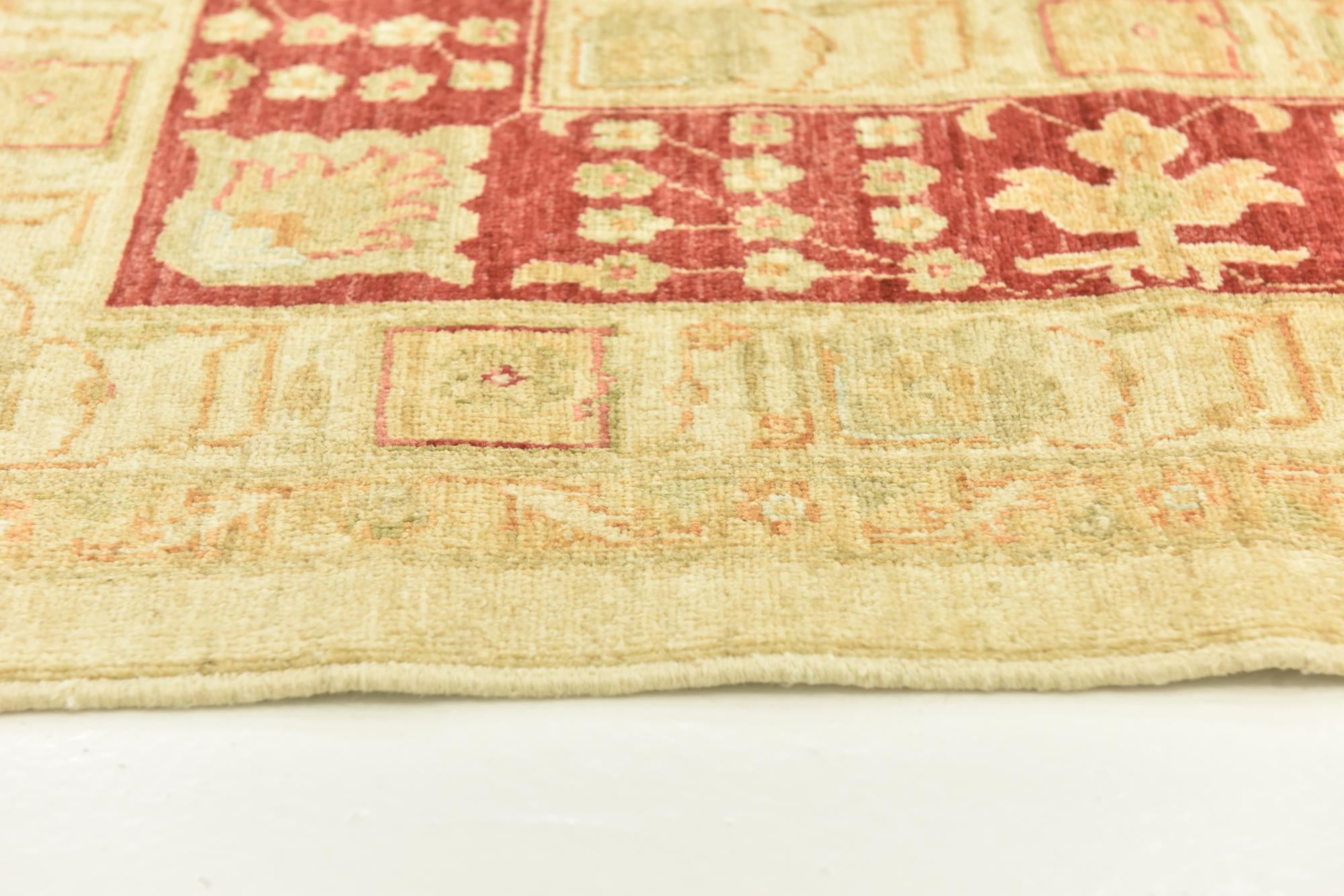 9' 9 x 12' 9 Hand Knotted Peshawar Ziegler Rug