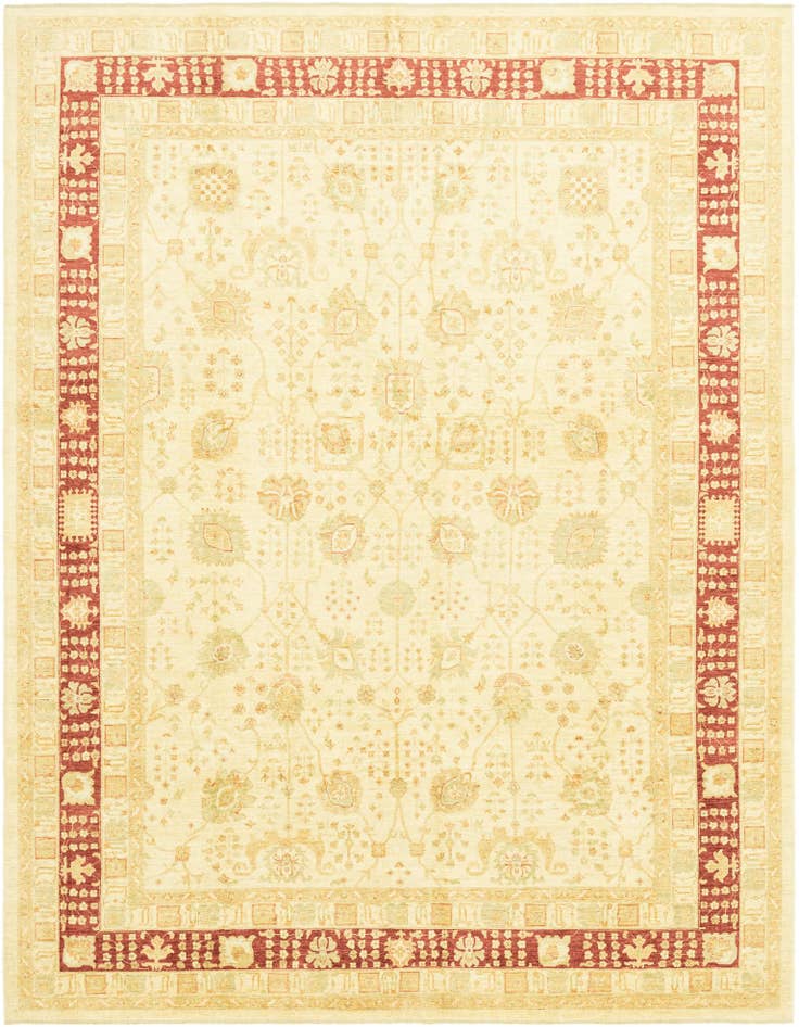 Detail image of 9' 9 x 12' 9 Hand Knotted Peshawar Ziegler Rug