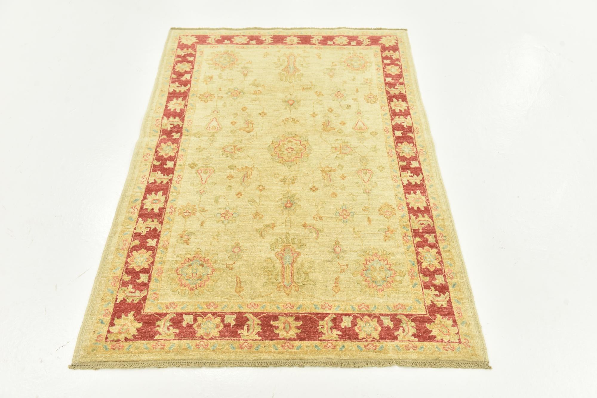 3' 5 x 4' 11 Hand Knotted Peshawar Ziegler Rug