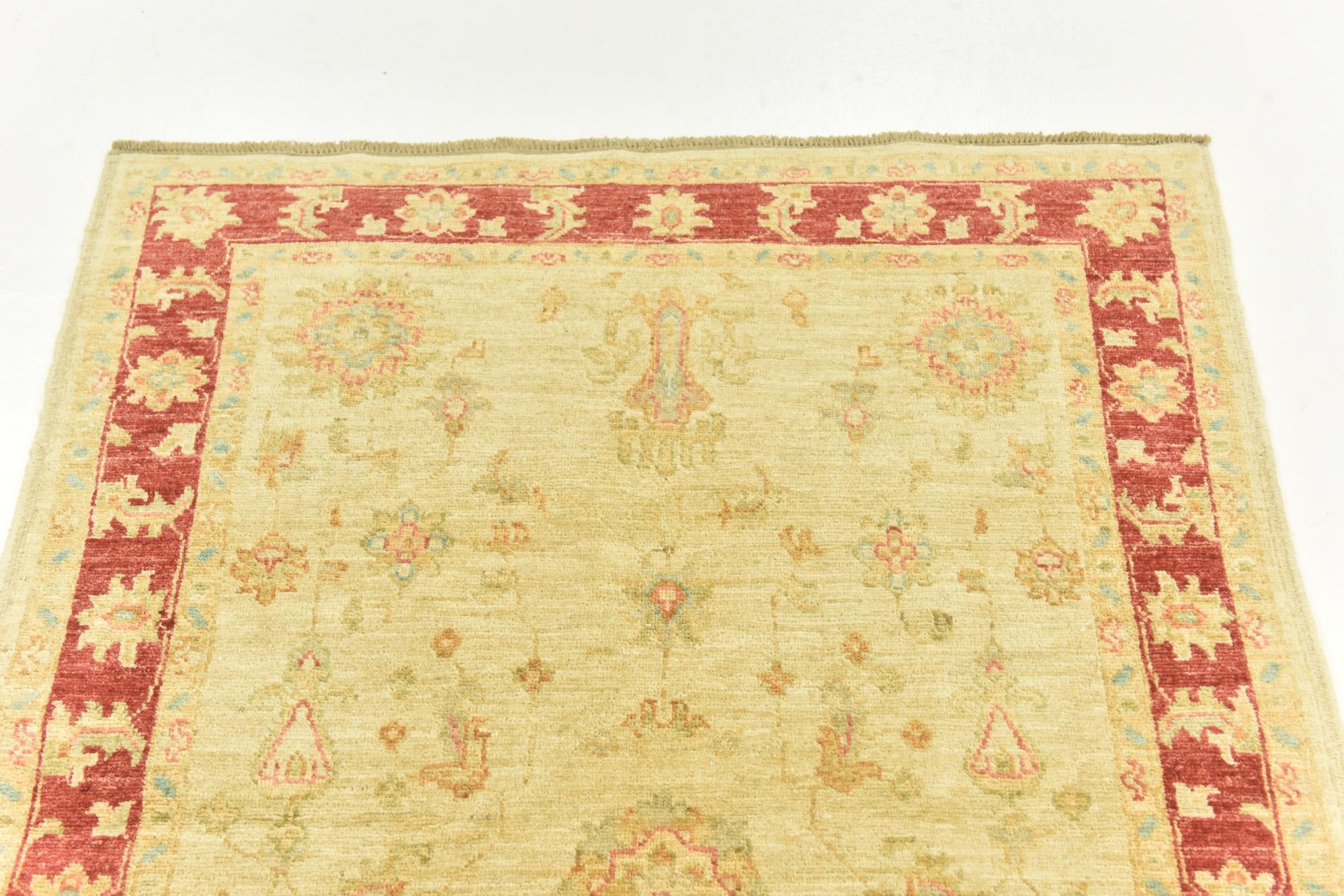 3' 5 x 4' 11 Hand Knotted Peshawar Ziegler Rug