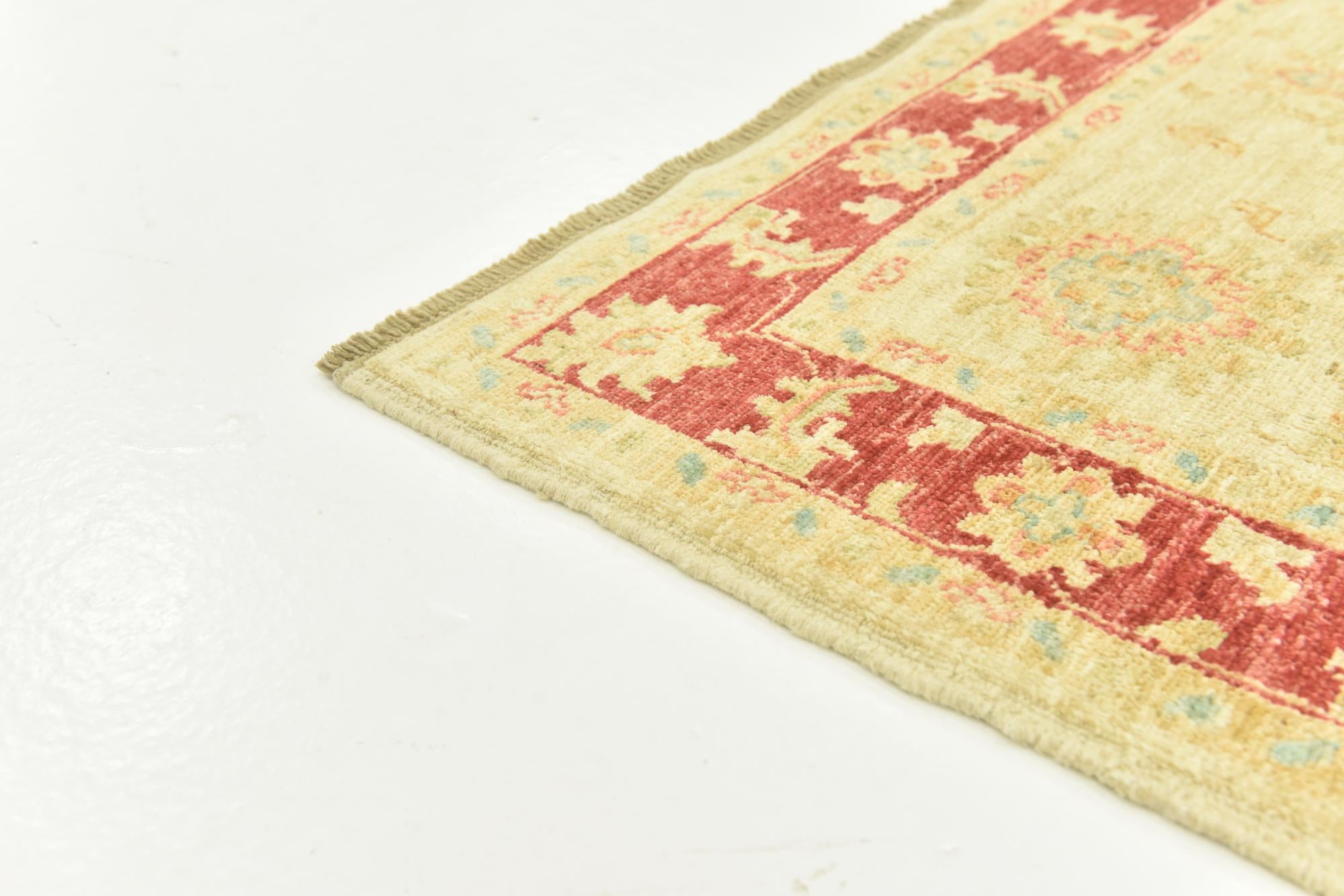 3' 5 x 4' 11 Hand Knotted Peshawar Ziegler Rug