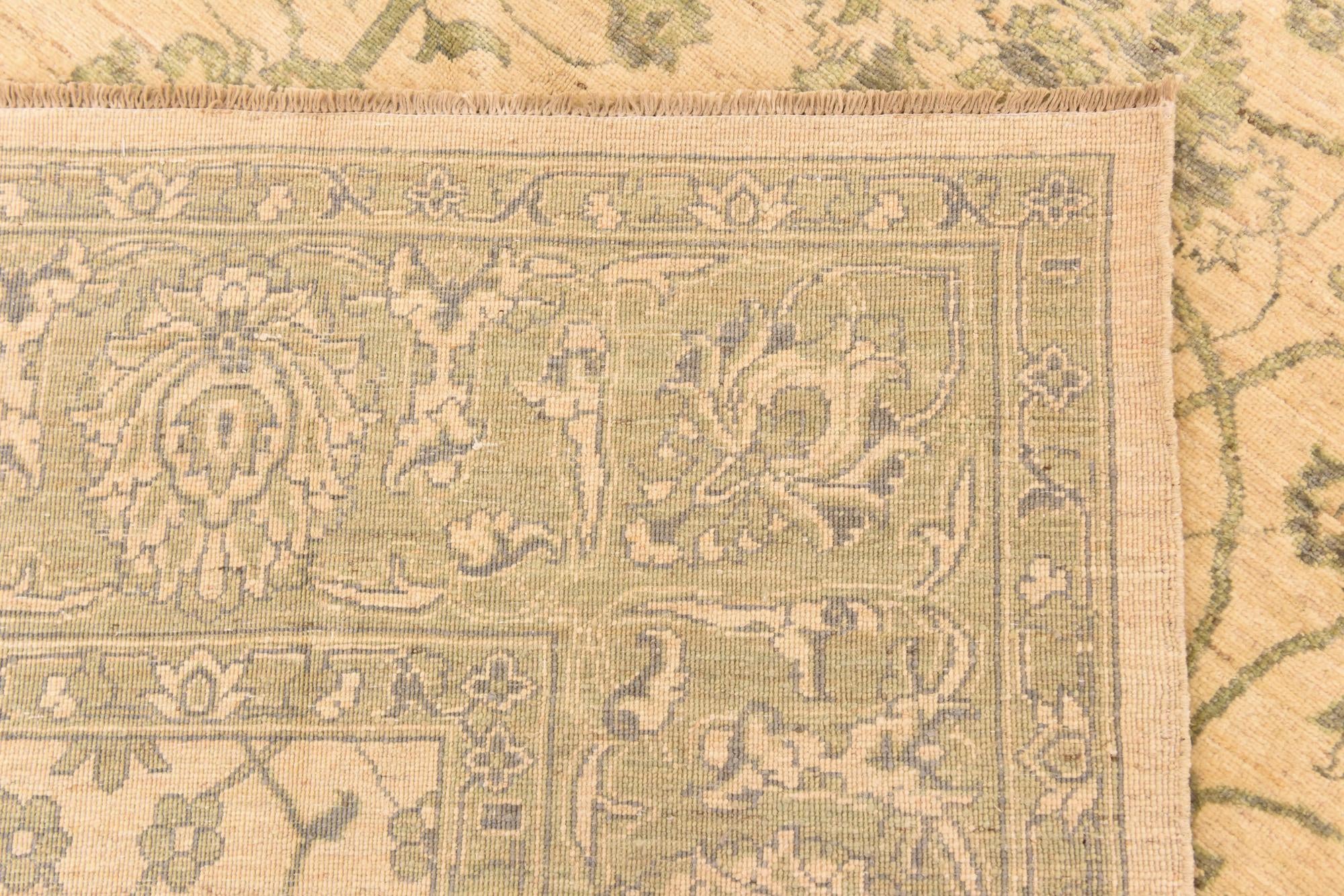 8' 4 x 11' 6 Hand Knotted Peshawar Ziegler Rug