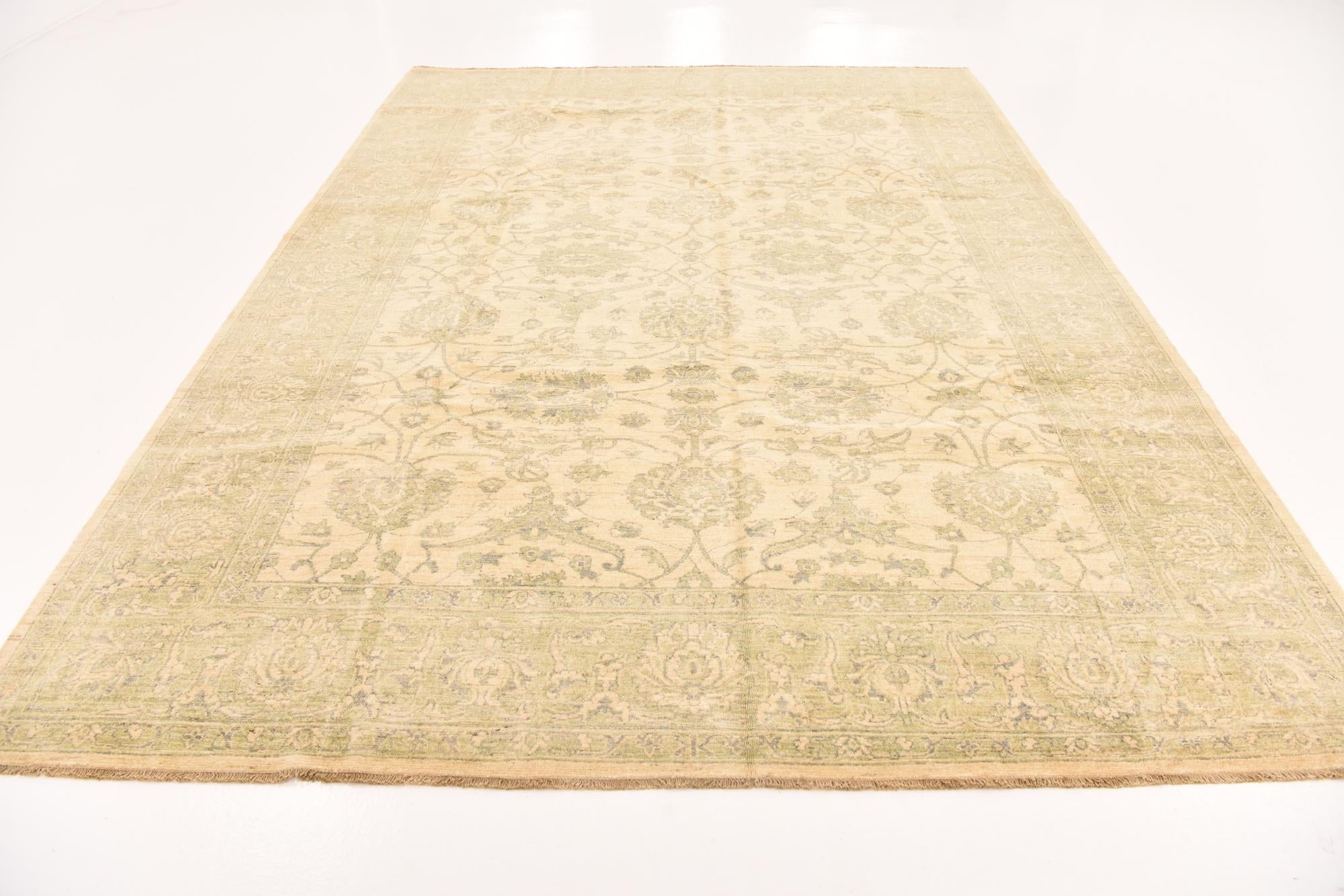 8' 4 x 11' 6 Hand Knotted Peshawar Ziegler Rug
