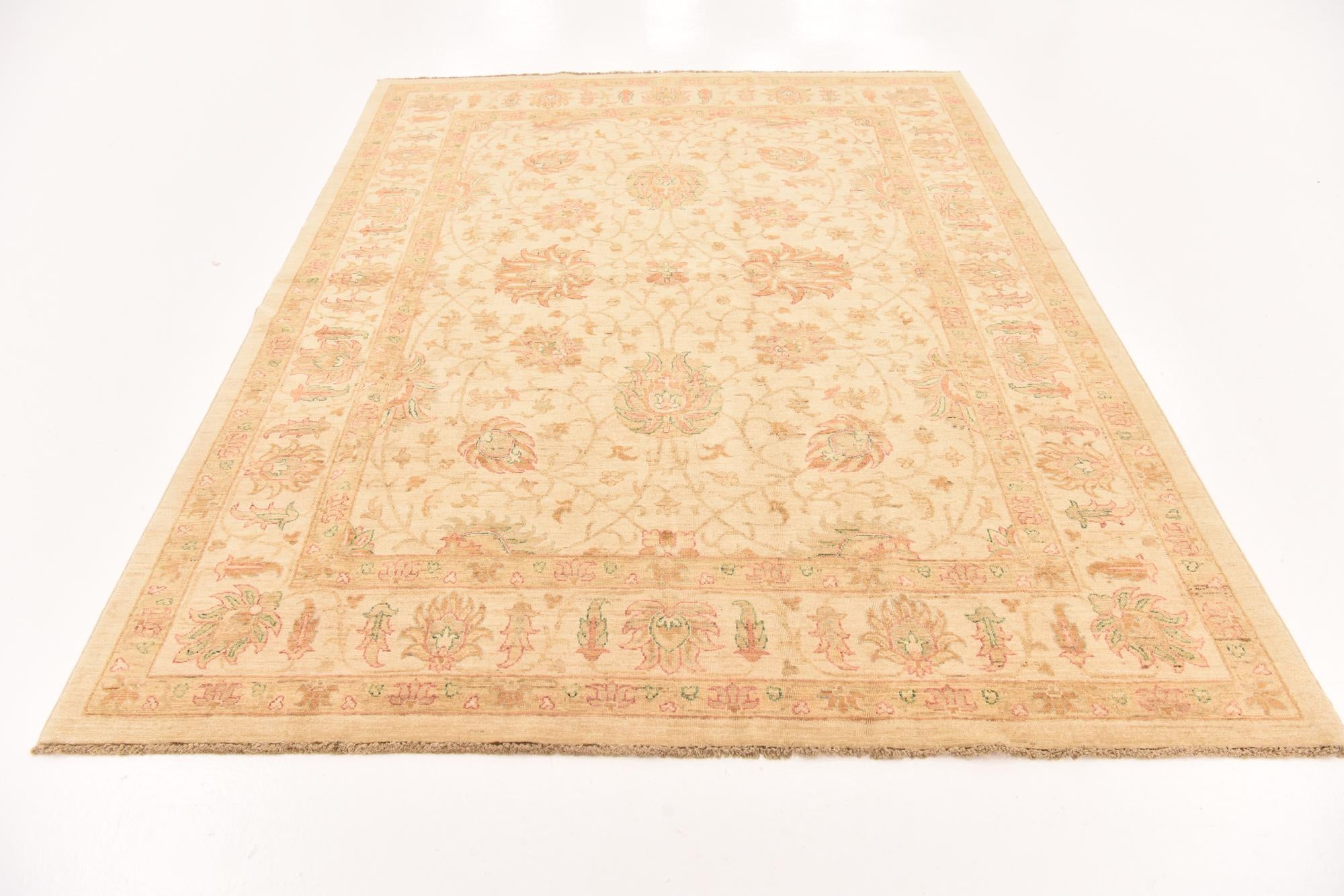6' 5 x 8' 3 Hand Knotted Peshawar Ziegler Rug