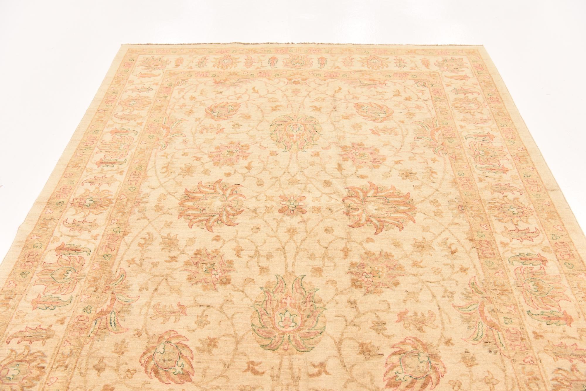 6' 5 x 8' 3 Hand Knotted Peshawar Ziegler Rug