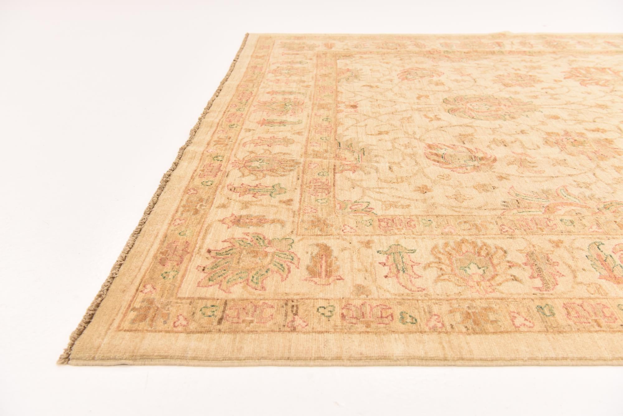 6' 5 x 8' 3 Hand Knotted Peshawar Ziegler Rug