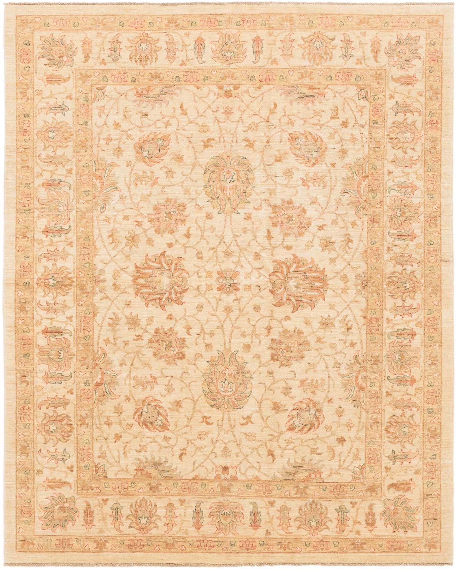 6' 5 x 8' 3 Hand Knotted Peshawar Ziegler Rug