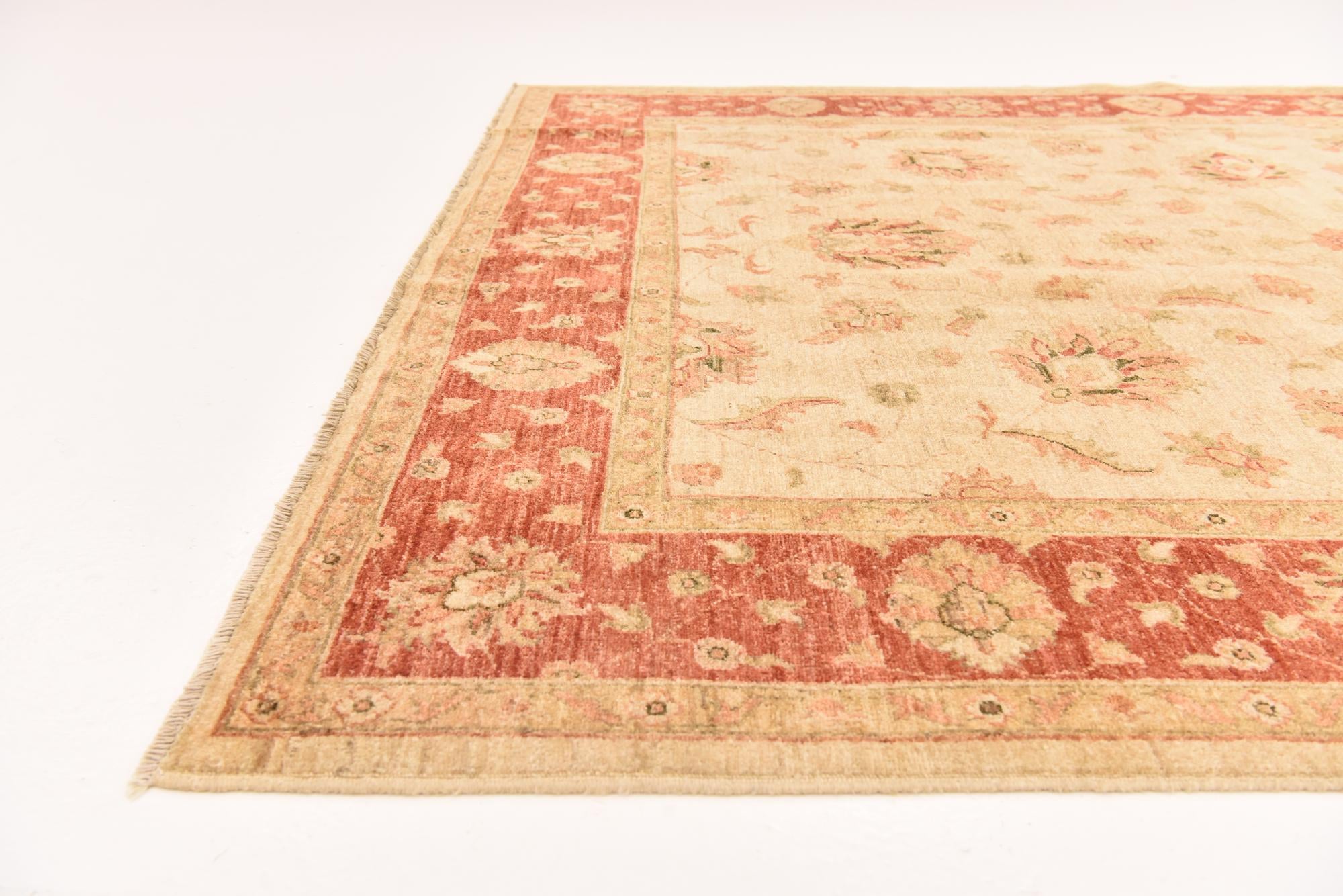 6' 8 x 8' 2 Hand Knotted Peshawar Ziegler Rug