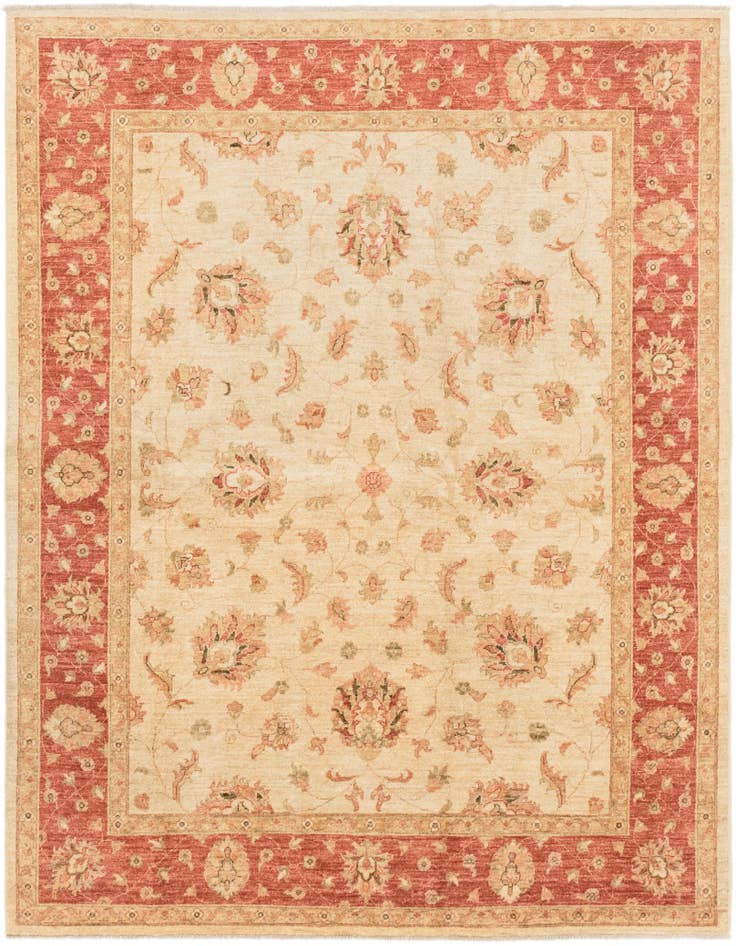 Detail image of 6' 8 x 8' 2 Hand Knotted Peshawar Ziegler Rug