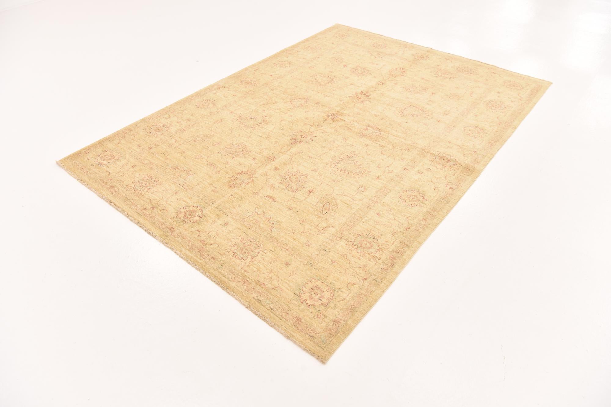 5' 8 x 7' 11 Hand Knotted Peshawar Ziegler Rug
