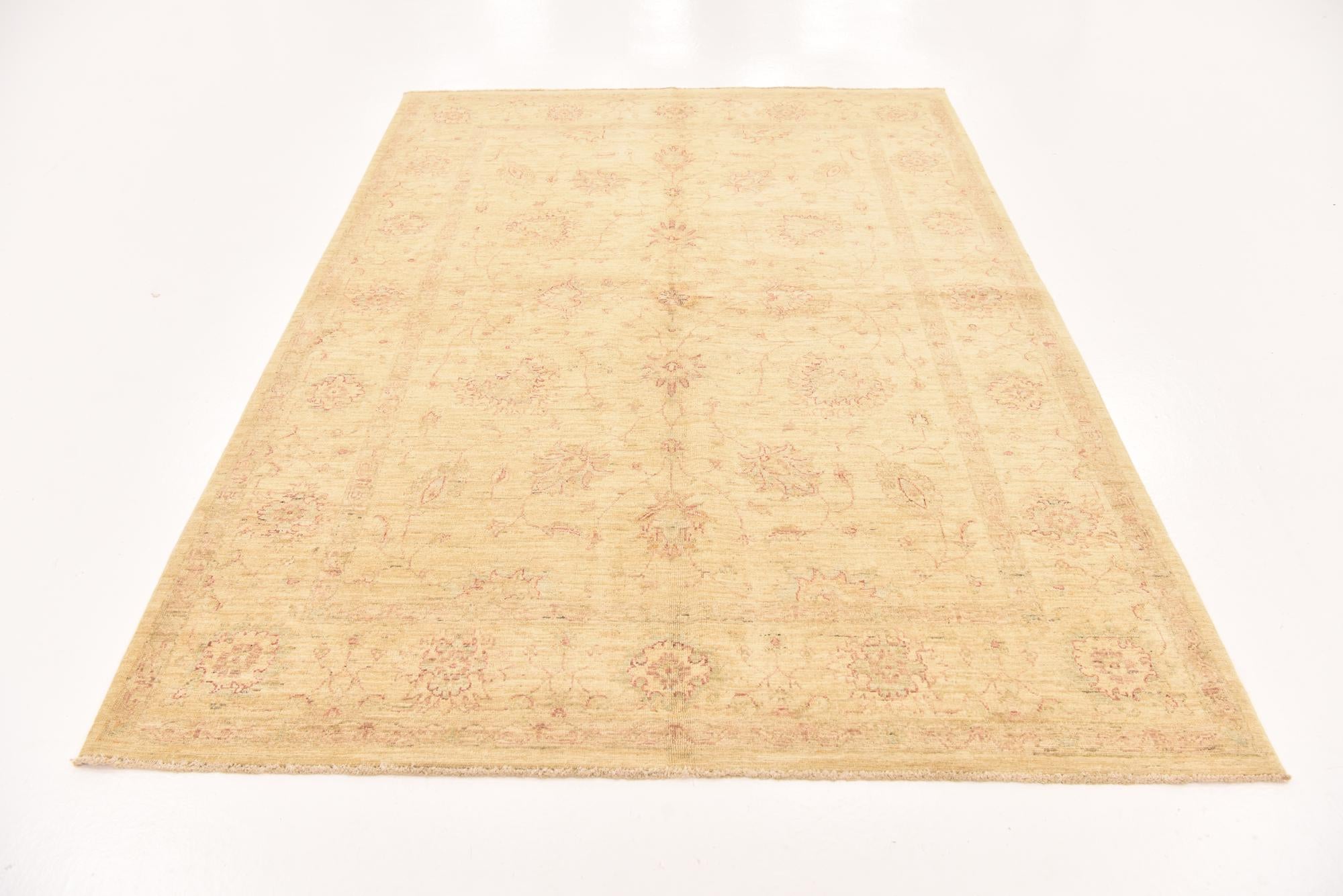 5' 8 x 7' 11 Hand Knotted Peshawar Ziegler Rug