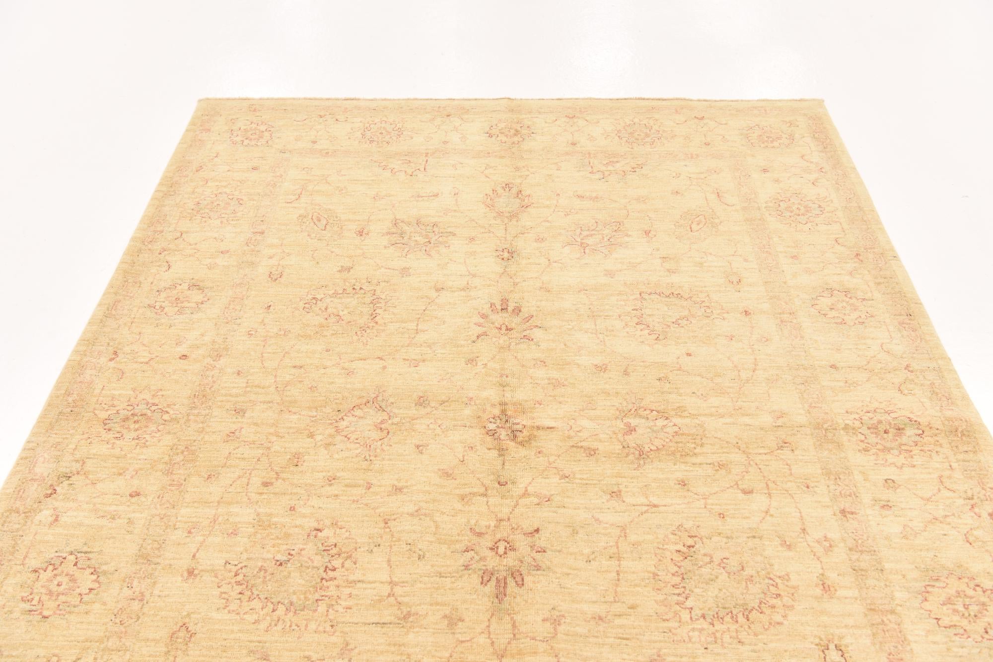 5' 8 x 7' 11 Hand Knotted Peshawar Ziegler Rug