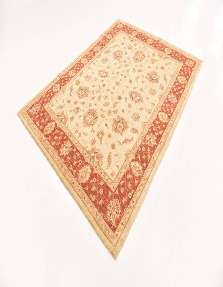 Detail image of 6' 3 x 8' 3  Hand Knotted Peshawar Ziegler Rug