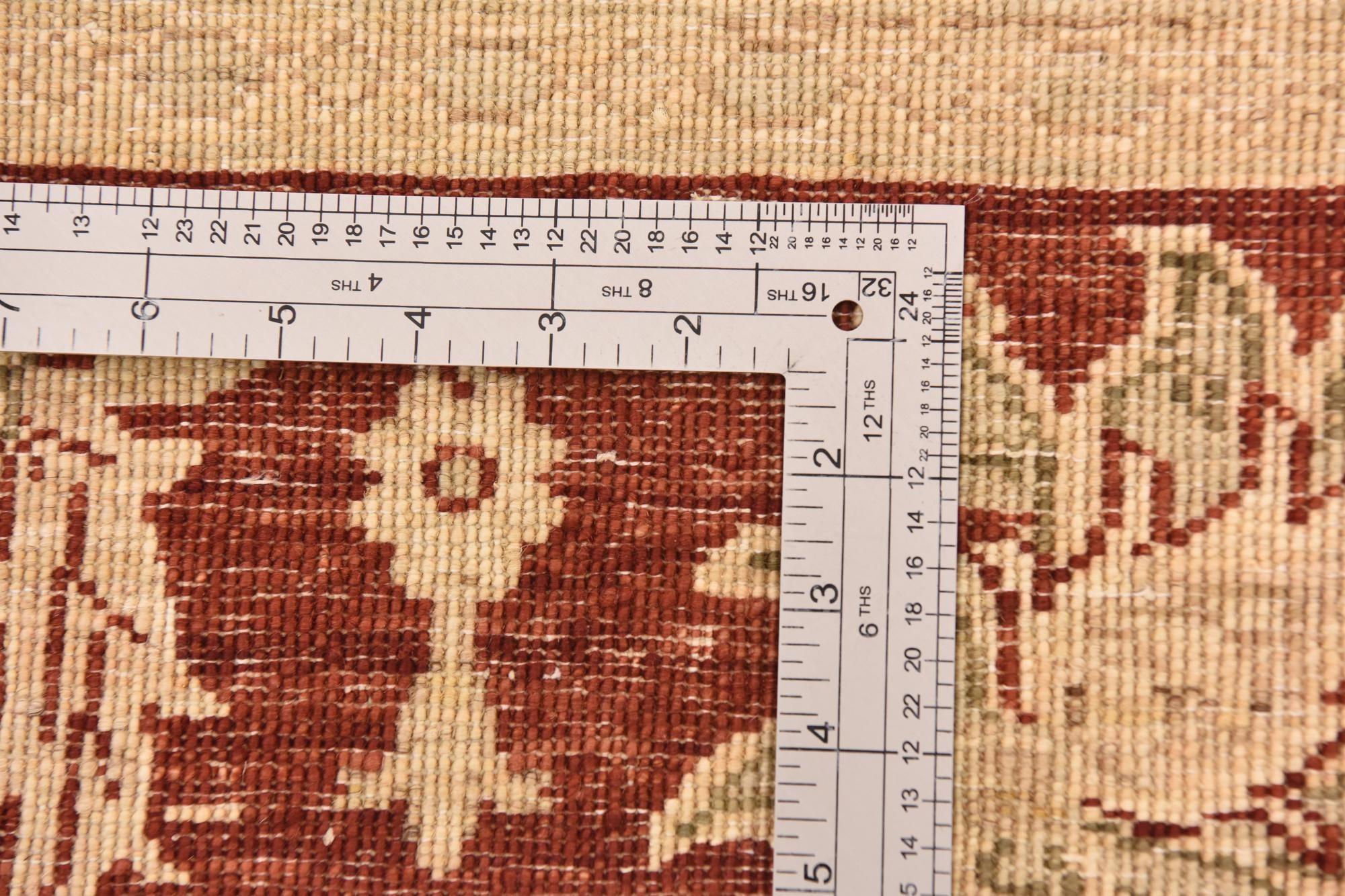 7' x 9' 9 Hand Knotted Peshawar Ziegler Rug