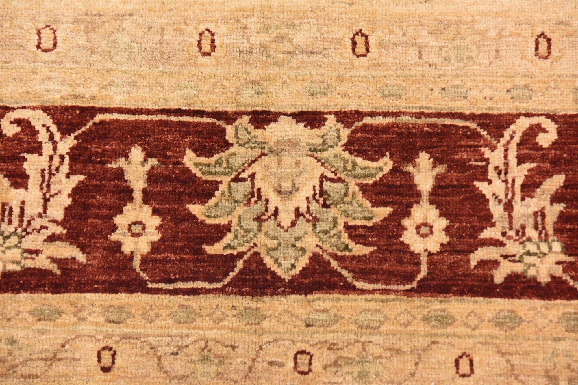 7' x 9' 9 Hand Knotted Peshawar Ziegler Rug