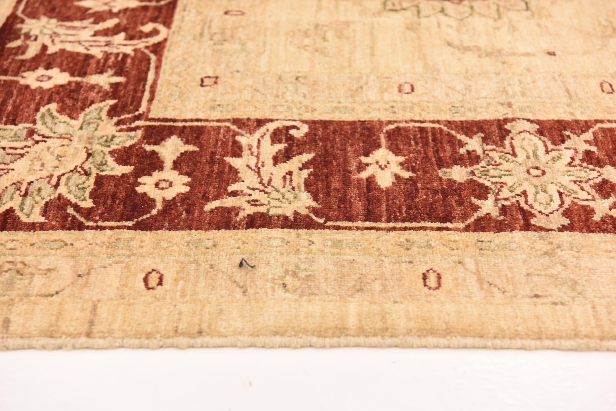 7' x 9' 9 Hand Knotted Peshawar Ziegler Rug