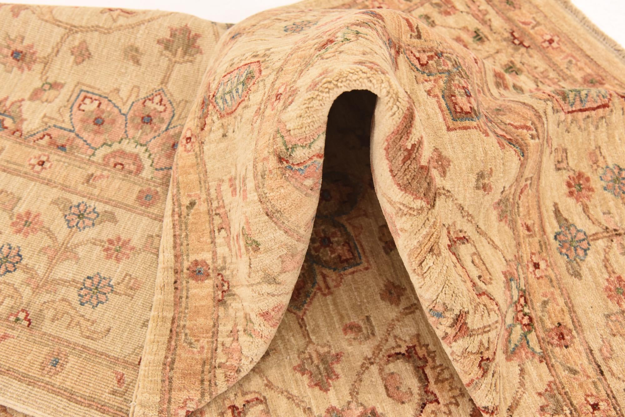 6' 7 x 8' 5 Hand Knotted Peshawar Ziegler Rug