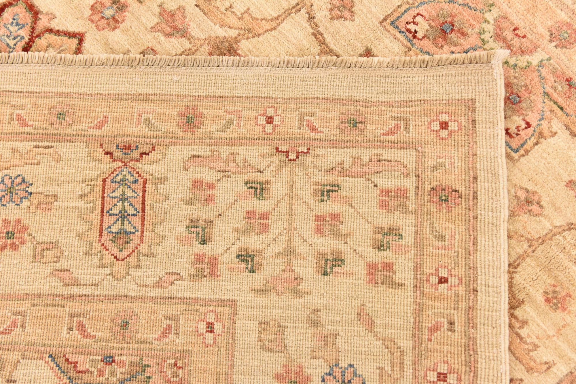6' 7 x 8' 5 Hand Knotted Peshawar Ziegler Rug