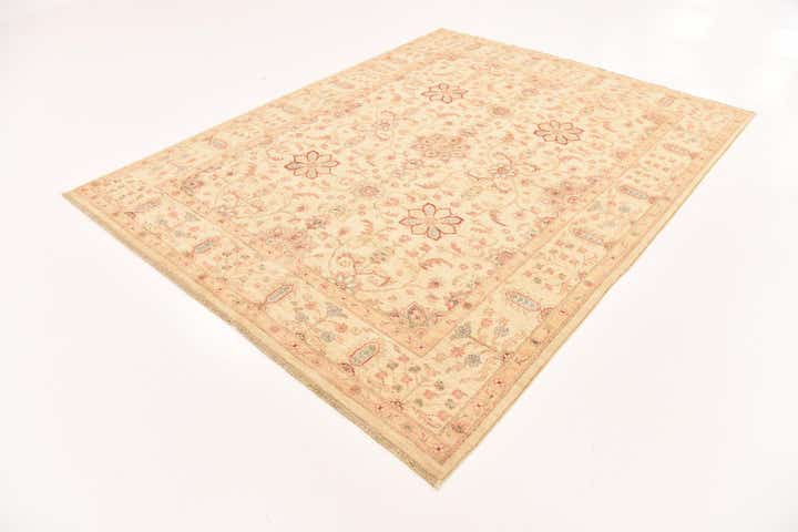6' 7 x 8' 5 Hand Knotted Peshawar Ziegler Rug