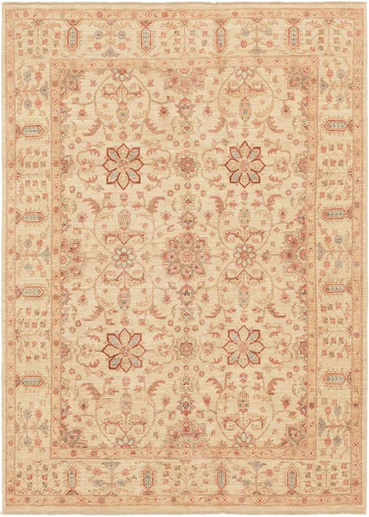 6' 7 x 8' 5 Hand Knotted Peshawar Ziegler Rug