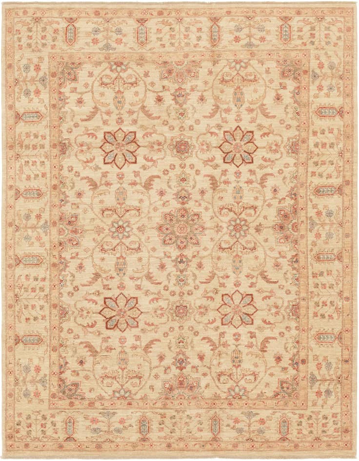 Detail image of 6' 7 x 8' 5 Hand Knotted Peshawar Ziegler Rug
