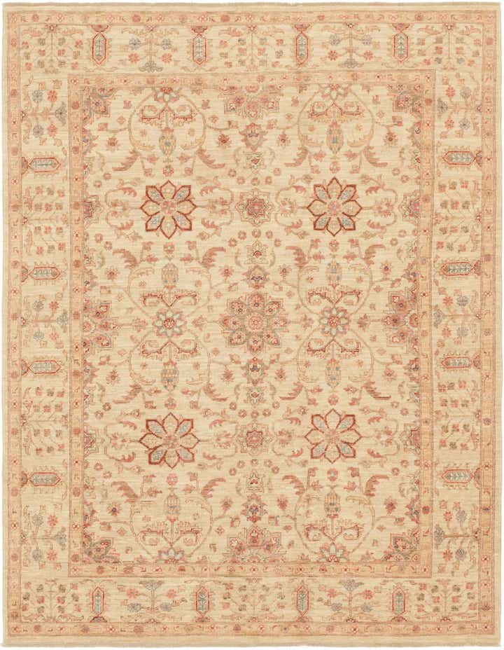 6' 7 x 8' 5 Hand Knotted Peshawar Ziegler Rug