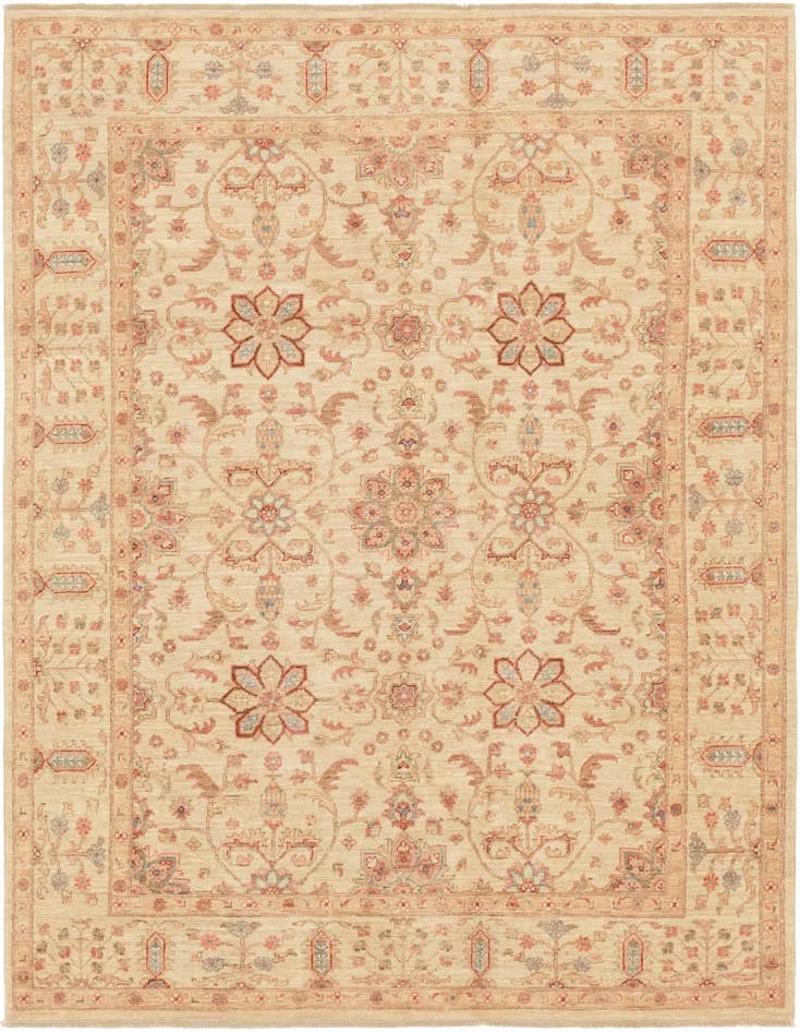 Detail image of 6' 7 x 8' 5 Hand Knotted Peshawar Ziegler Rug