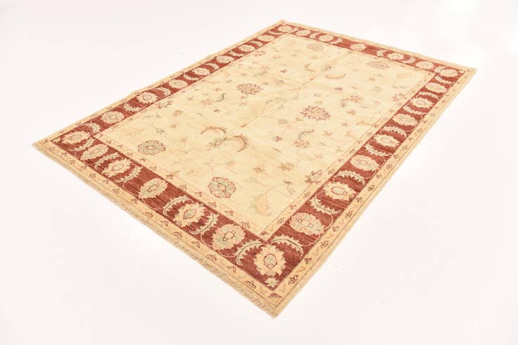 Detail image of 5' 7 x 7' 7 Hand Knotted Peshawar Ziegler Rug