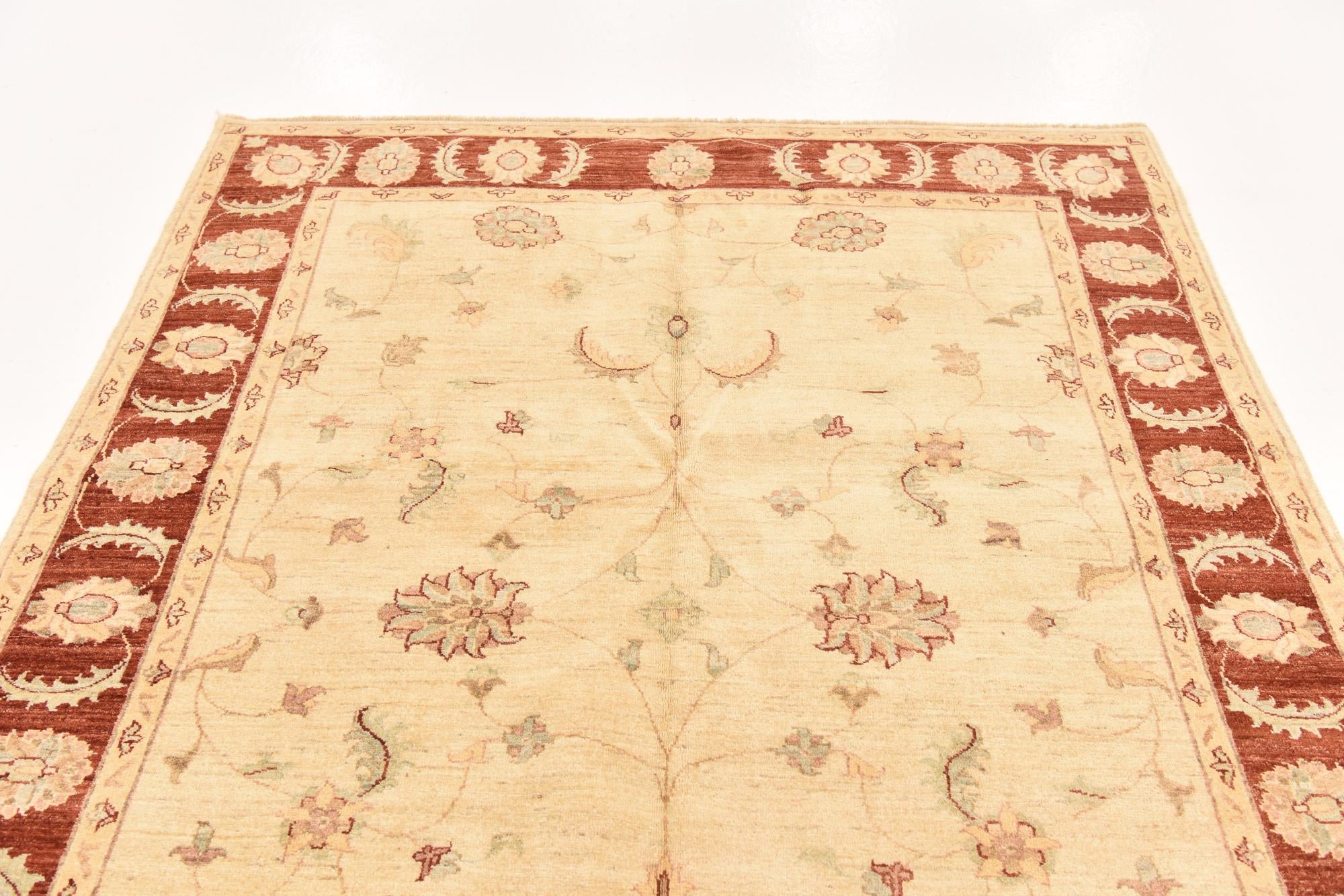 5' 7 x 7' 7 Hand Knotted Peshawar Ziegler Rug
